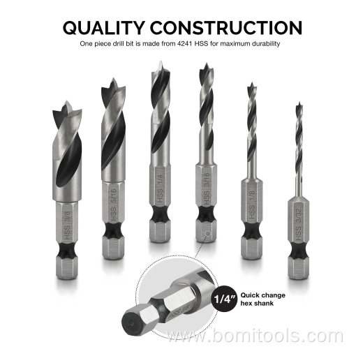 HSS well Stubby Brad Point Drill Bit